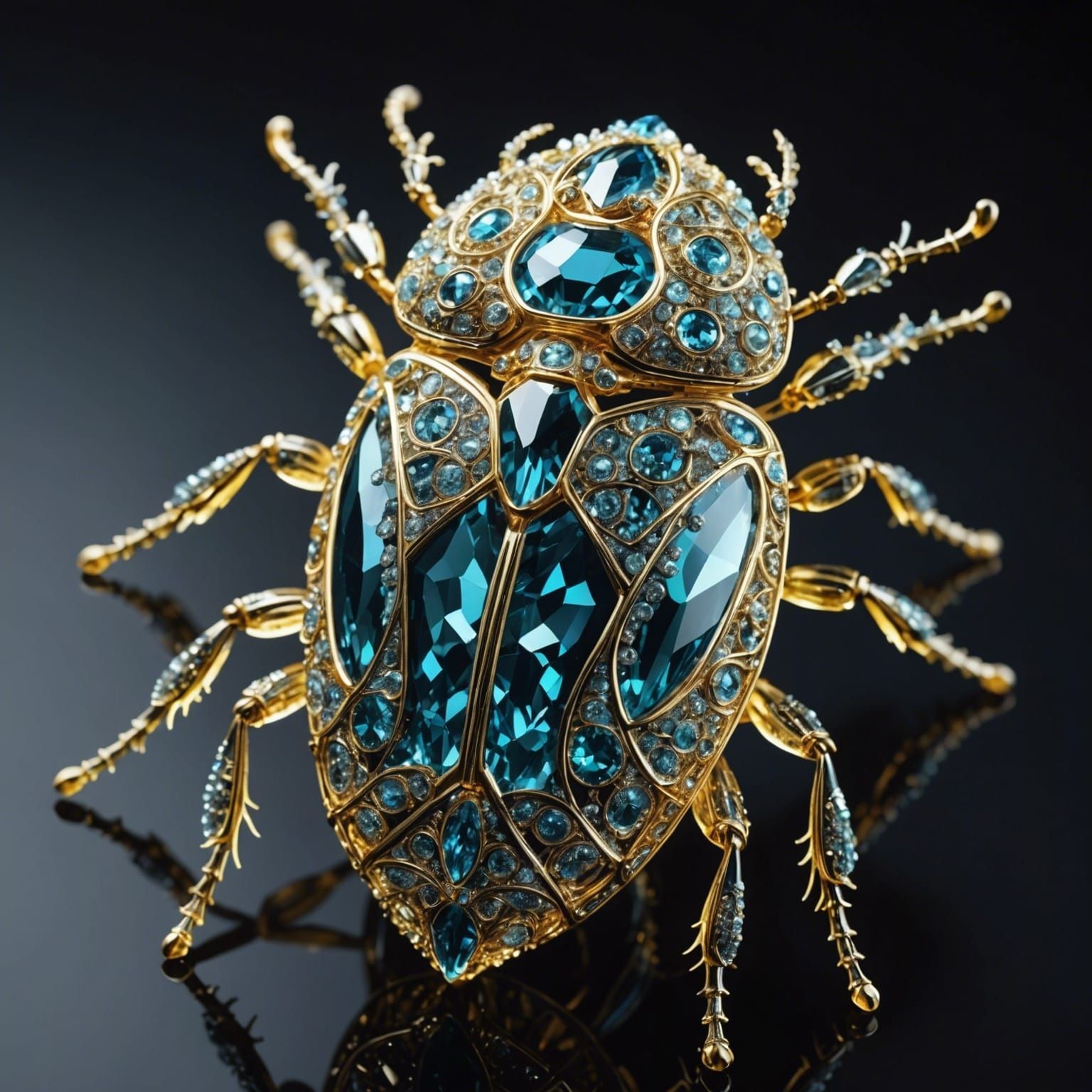 Luminescent Crystal Bug Macro Photograph