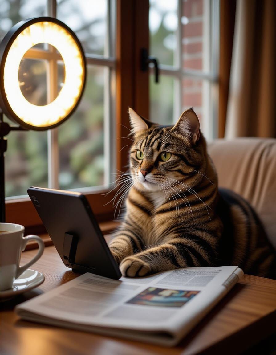 Generational Cats: Z Cat Vlogging, Boomer Cat Reading