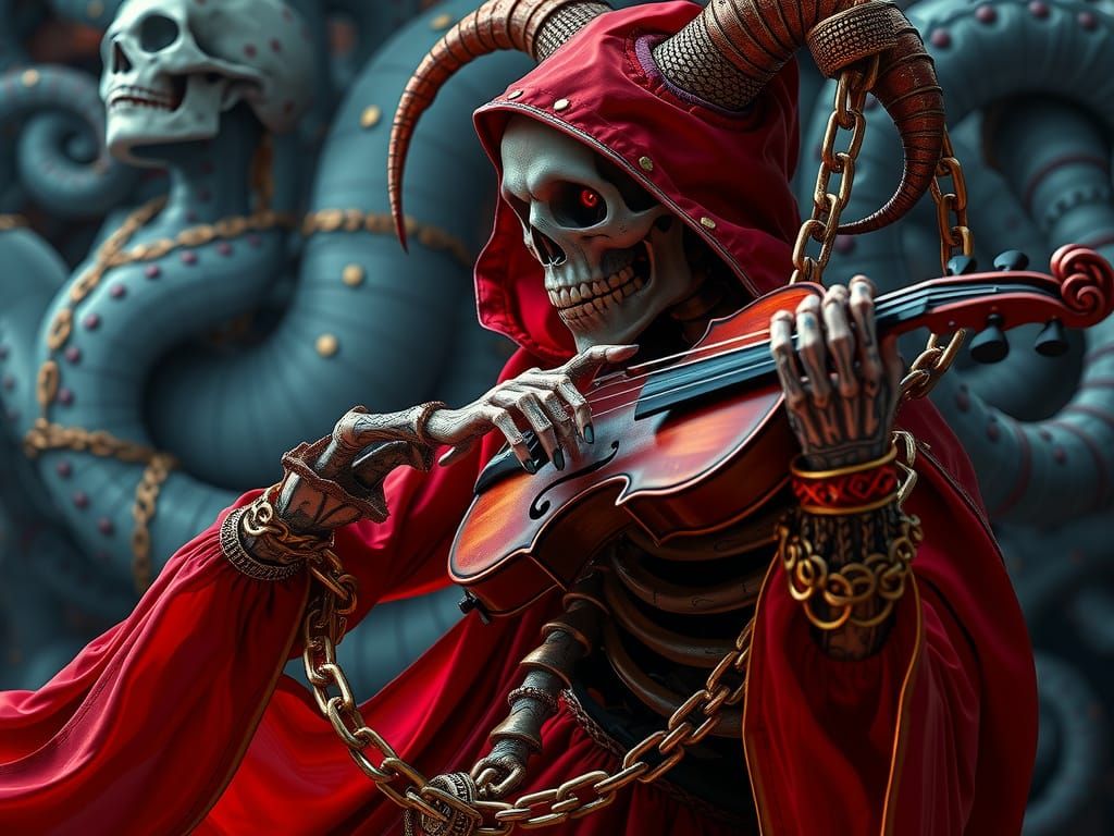 Surreal Horrorcore Demonic Jester in Fractal Chaos