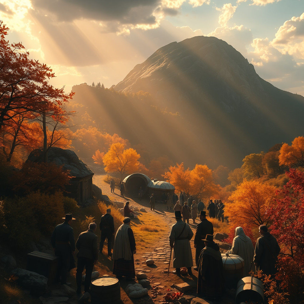 First Thanksgiving at Plymouth Rock: Digital Matte Painting