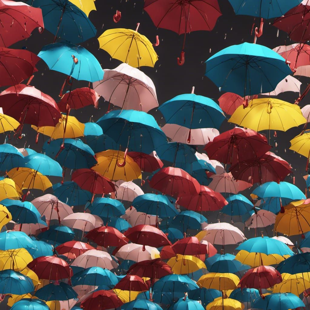 Umbrellas: A Detailed Matte Painting in Deep Color