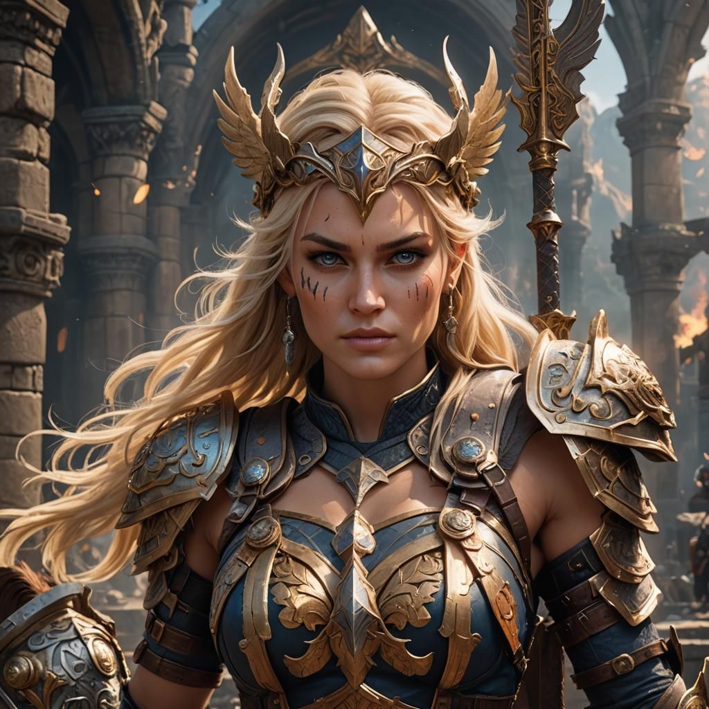 Detailed Valkyrie Fantasy Concept Art