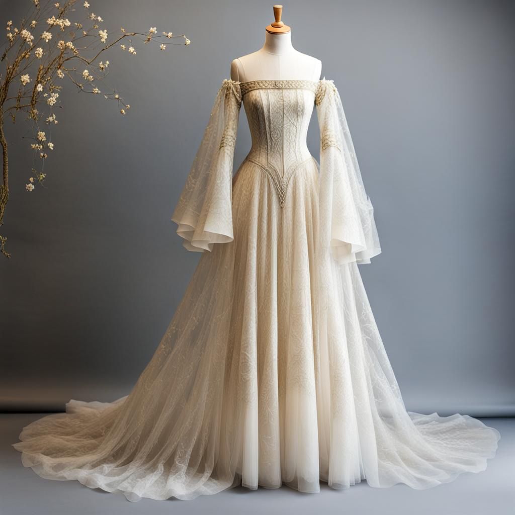 Medieval Fantasy Princess Dress on Dress Form