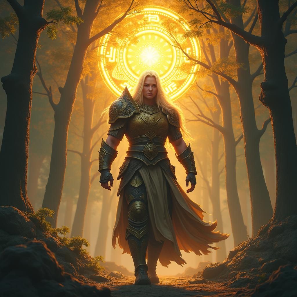 Warrior in Golden Light: Fantasy Concept Art