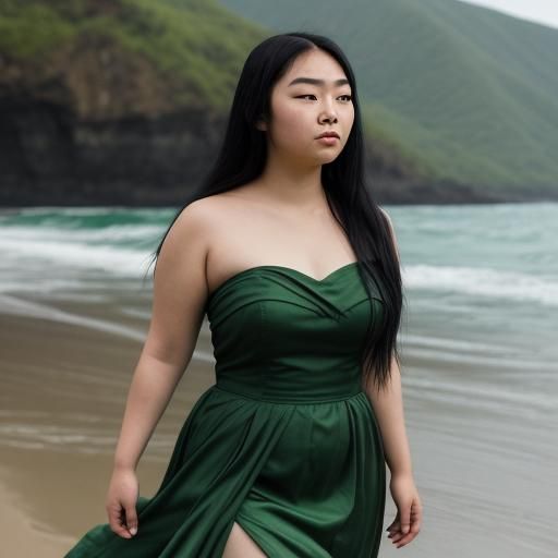 Beautiful Fantasy Elf on Beach in Cinematic Style