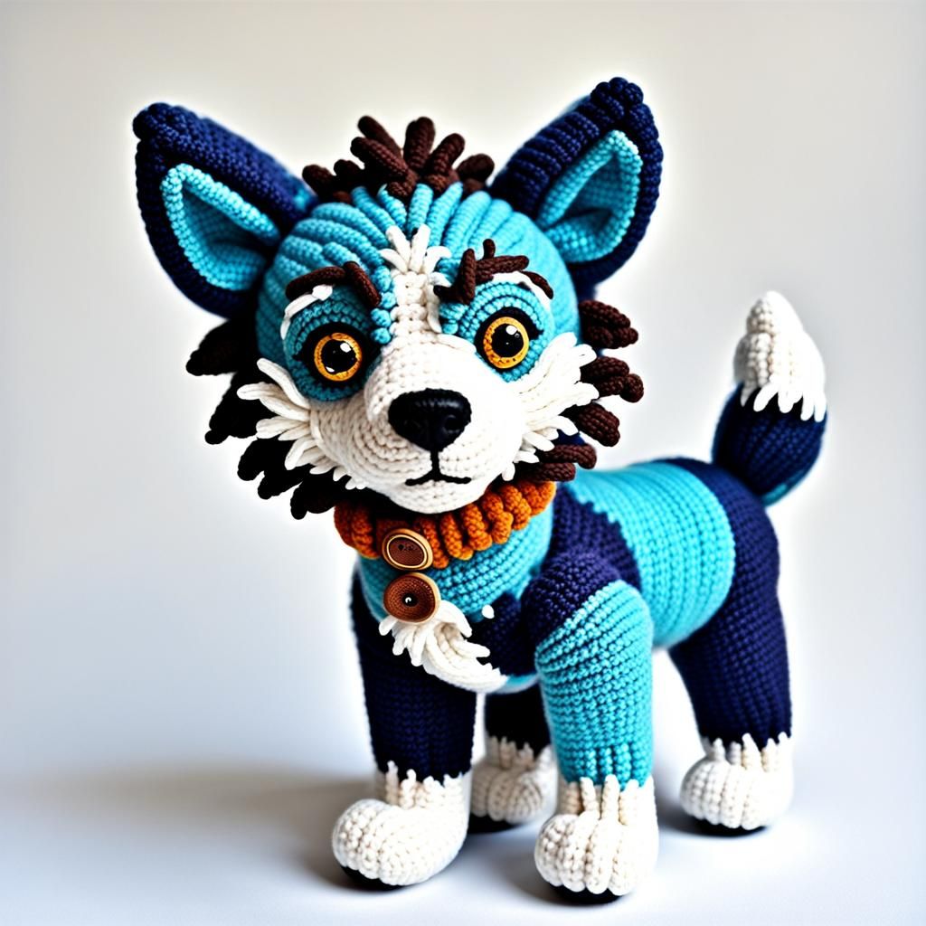 Amigurumi Balto in Abstract Art Style
