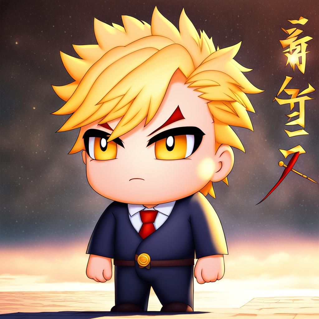 Smiling Blonde Man in Suit: Q-Version Animation