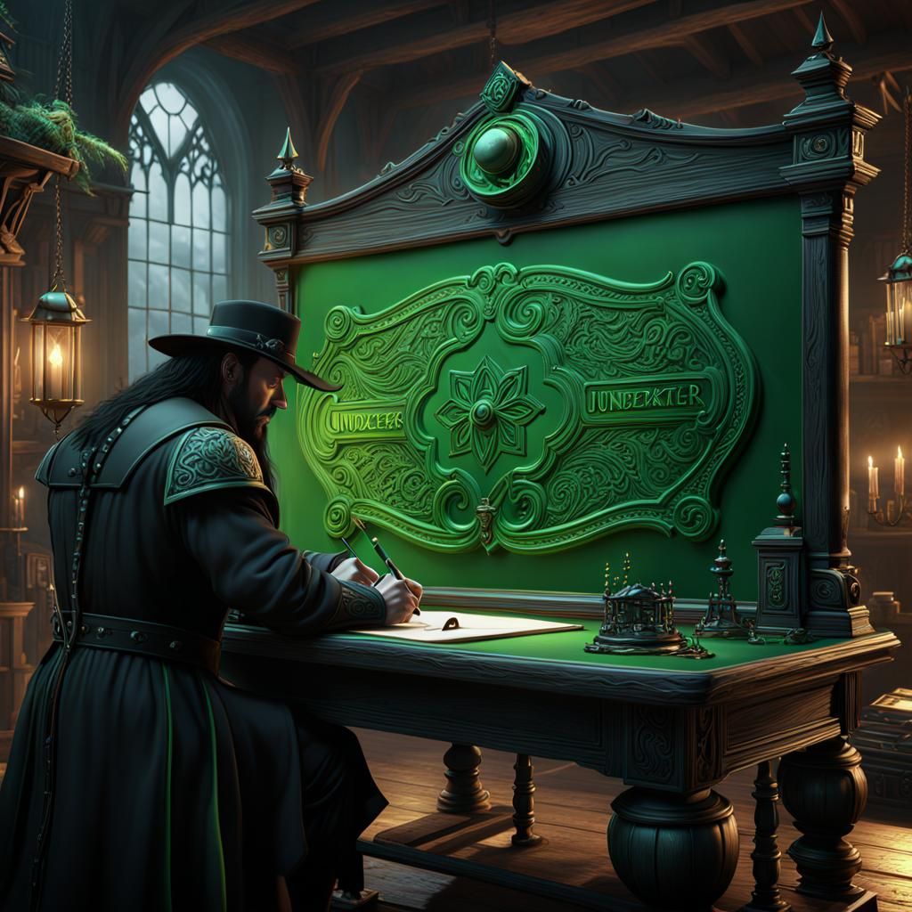 The Undertaker Writing on a Green Board