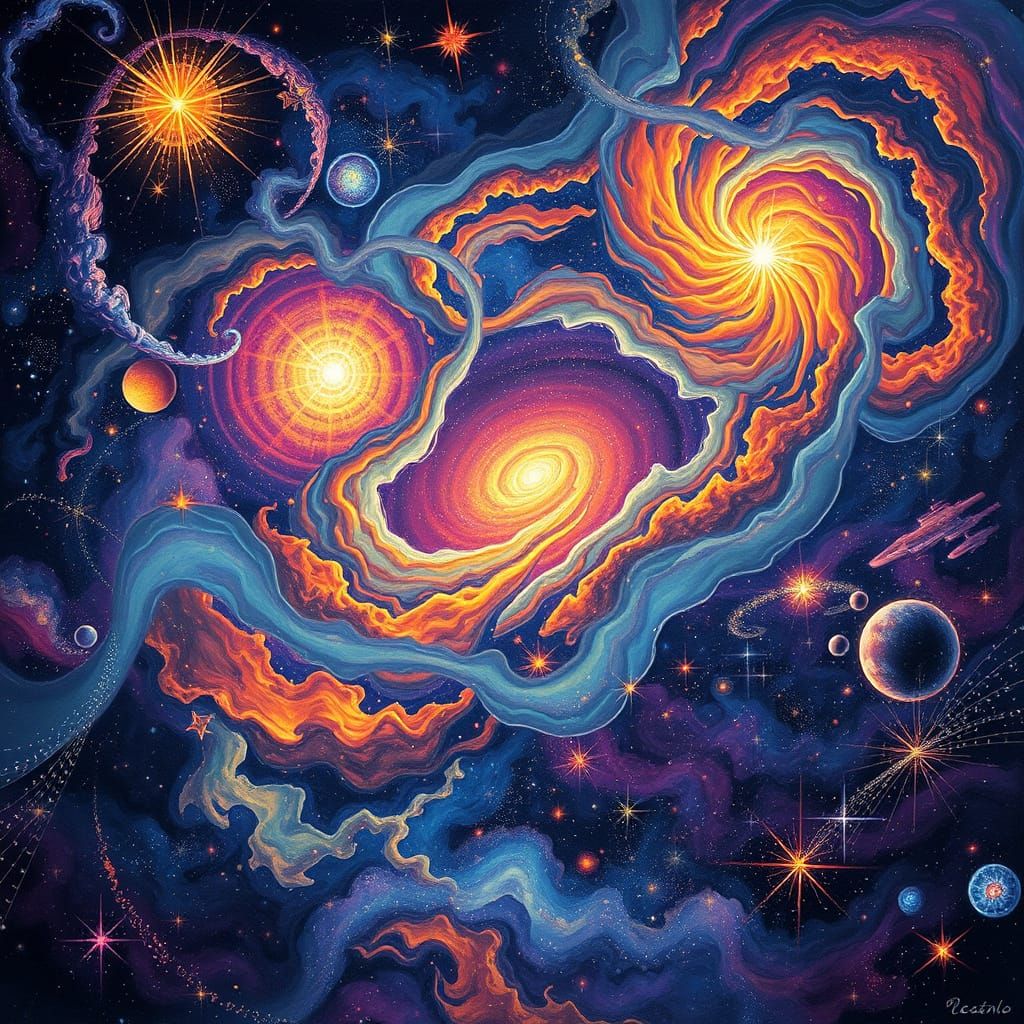 Cosmic Vortex in Vibrant Astral Illustration