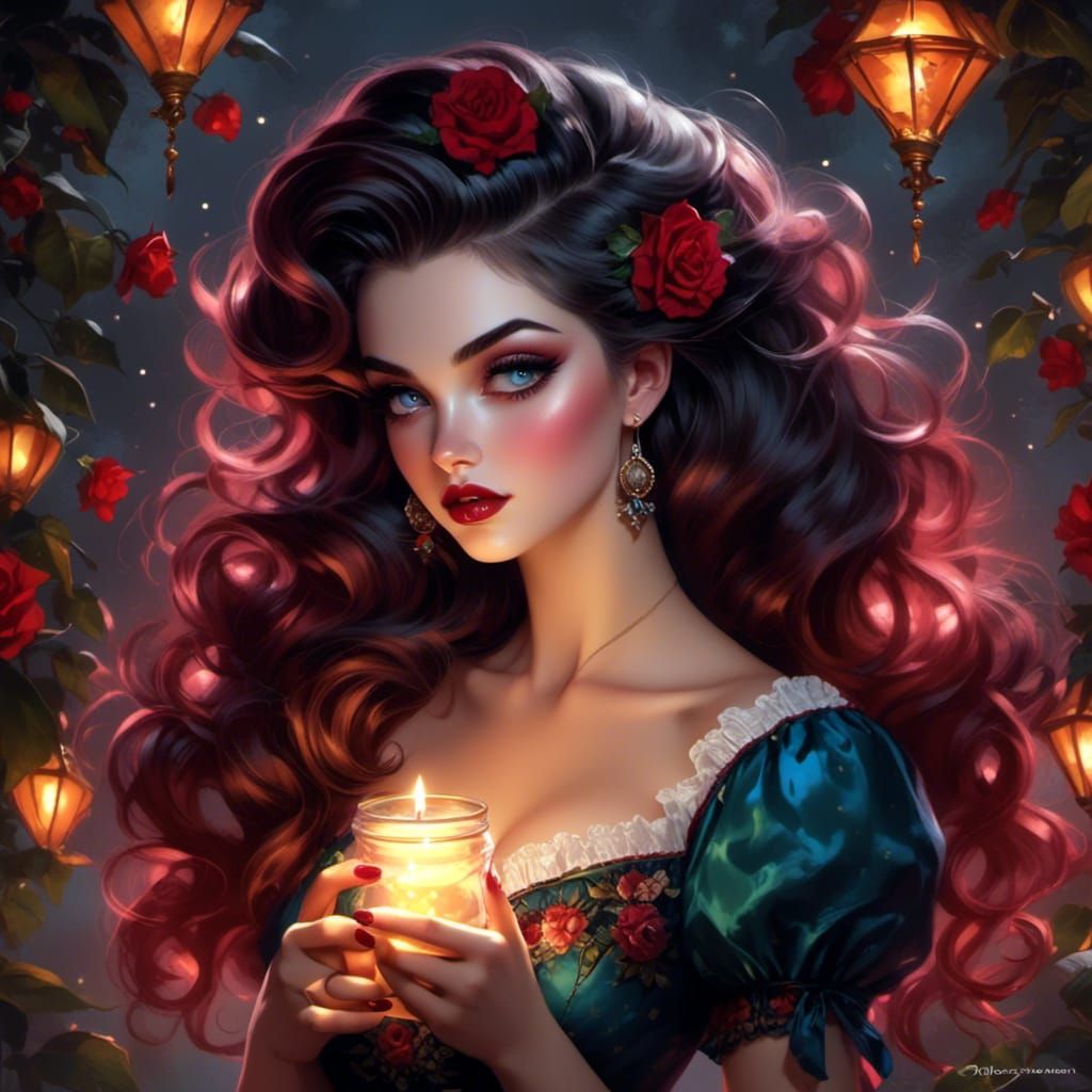 Evocative Pin-Up with Intense Gaze