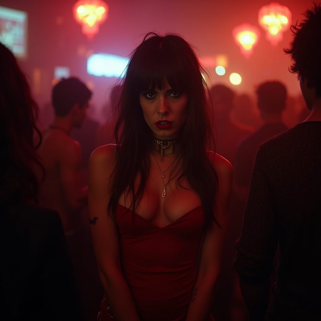 Goth Vampire in a Dark Nightclub: Cinematic Horror