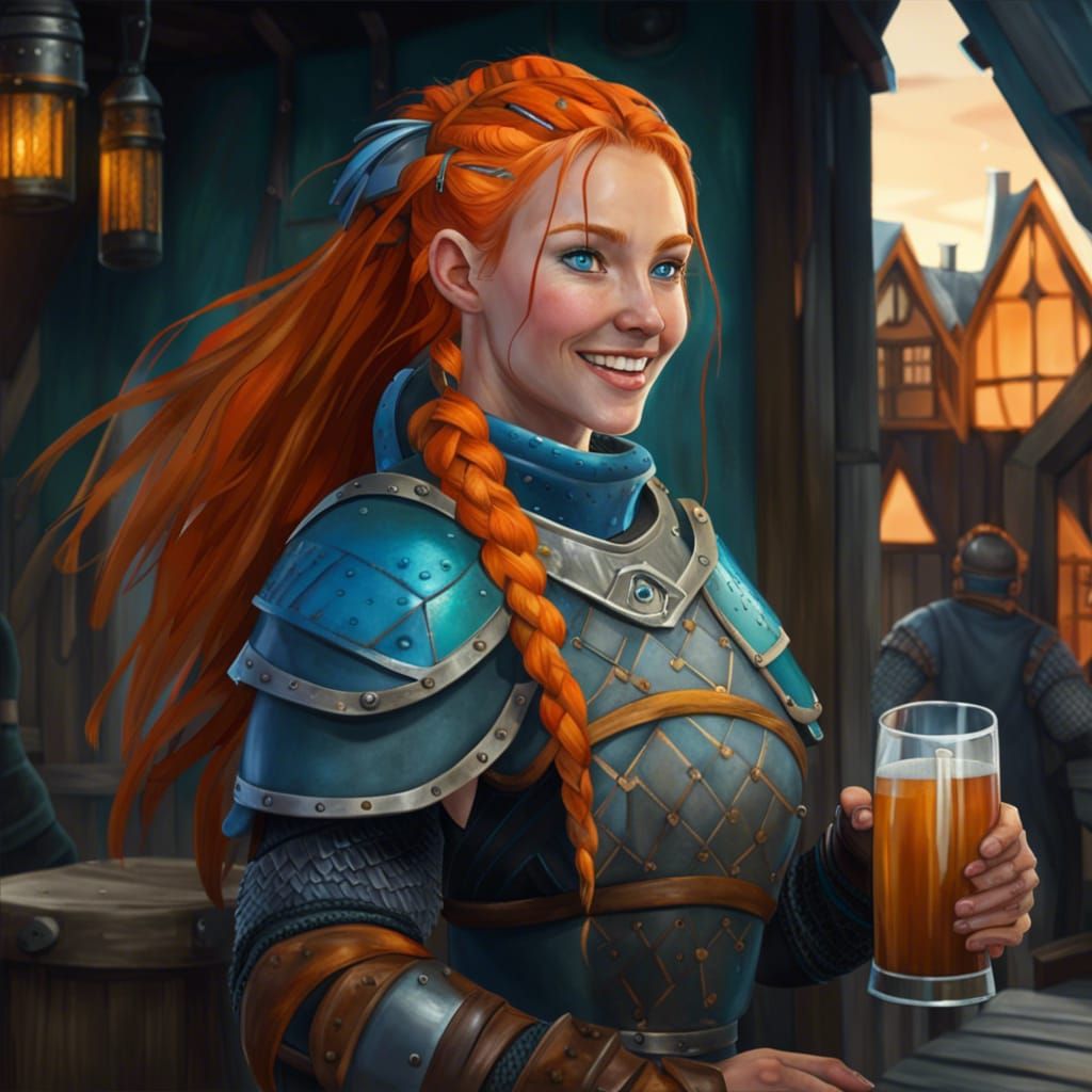 Nordic Seer in Old Village, Painting