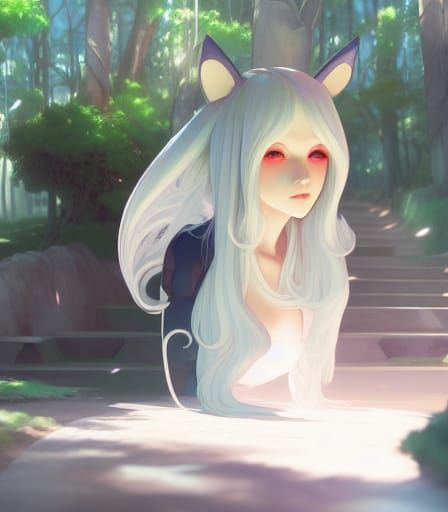 Coquettecore Black Woman in Anime Key Visual Style