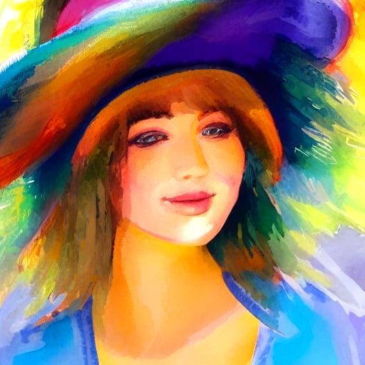 Elegant Woman in a Lavish Hat