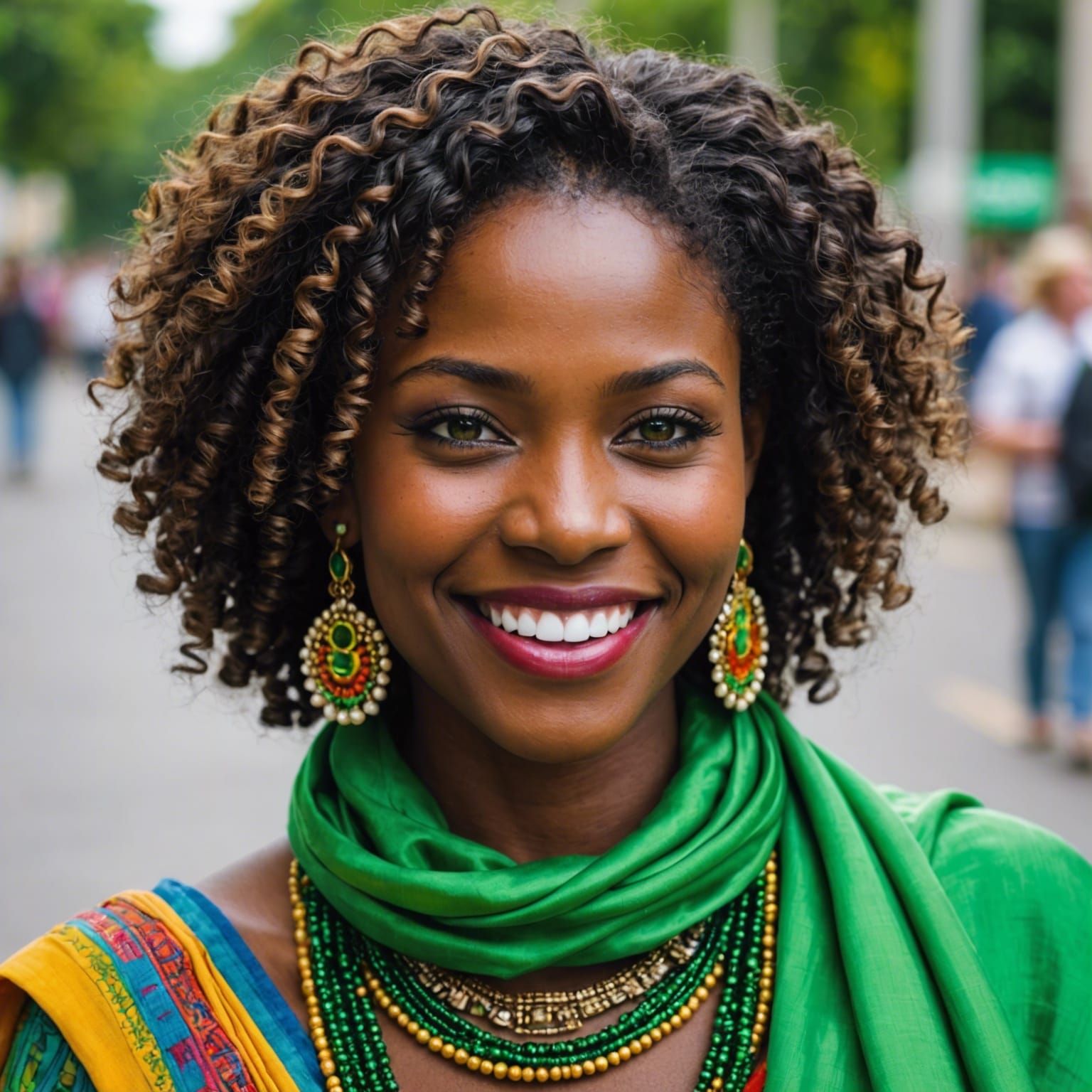 Exotic Ghanian Beauty with Green Hair