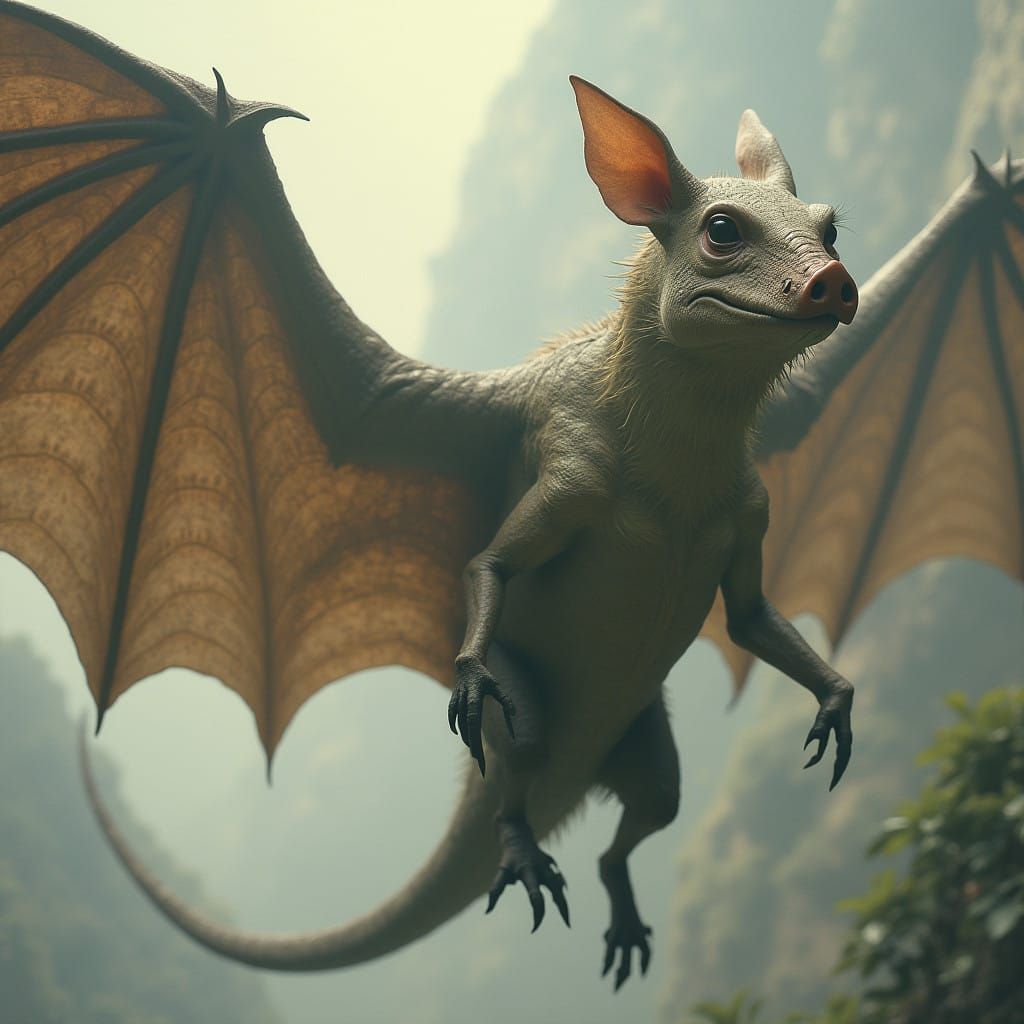 Surreal Dragon-Bat Hybrids Soar Through Dark Skies