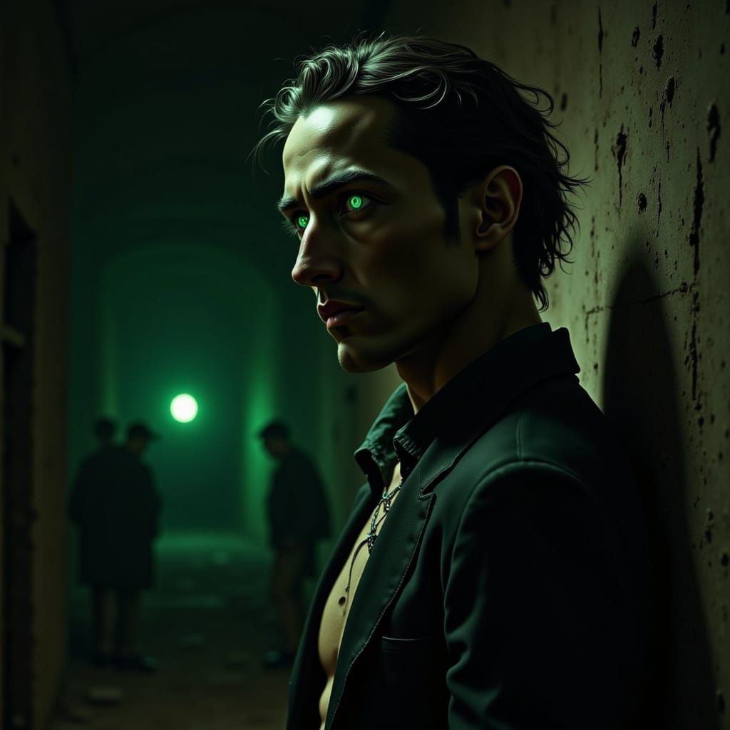 Menacing Figure Emerges from Shadows in Grim Style