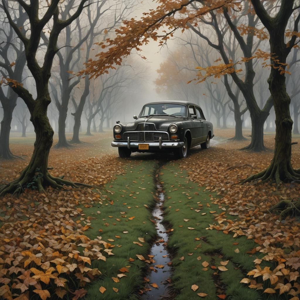 Sinister Nature Scene with Dewdrops