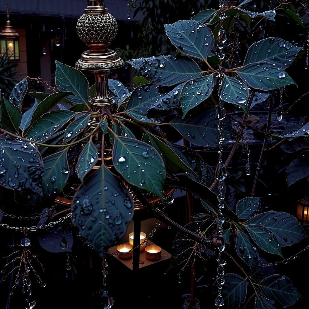 Glamorous Furtive Scene in Predominant Green Hues