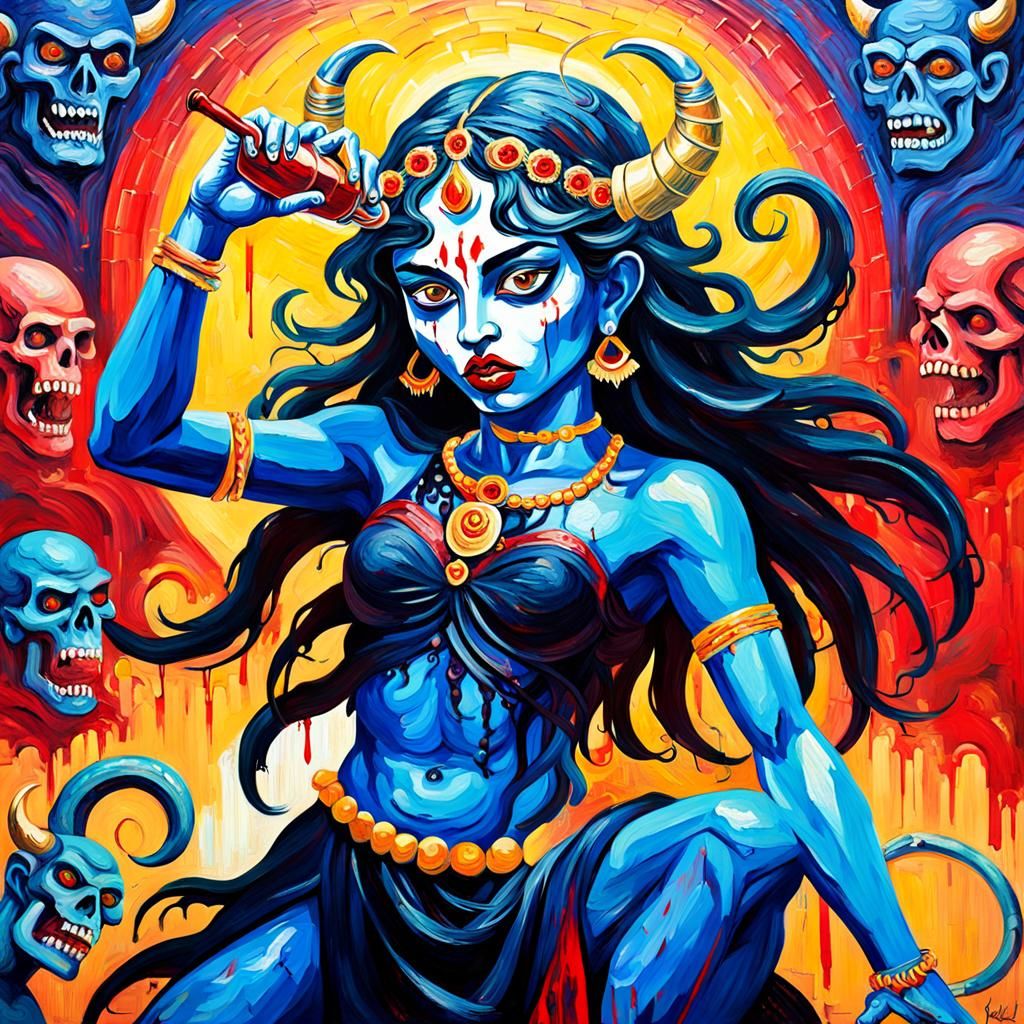 Goddess Kali: Expressionist Oil Painting