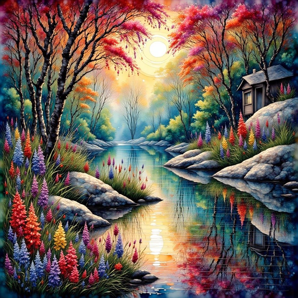 Luminous Summer Nights on Swedish Lakes in Whimsical Waterco...