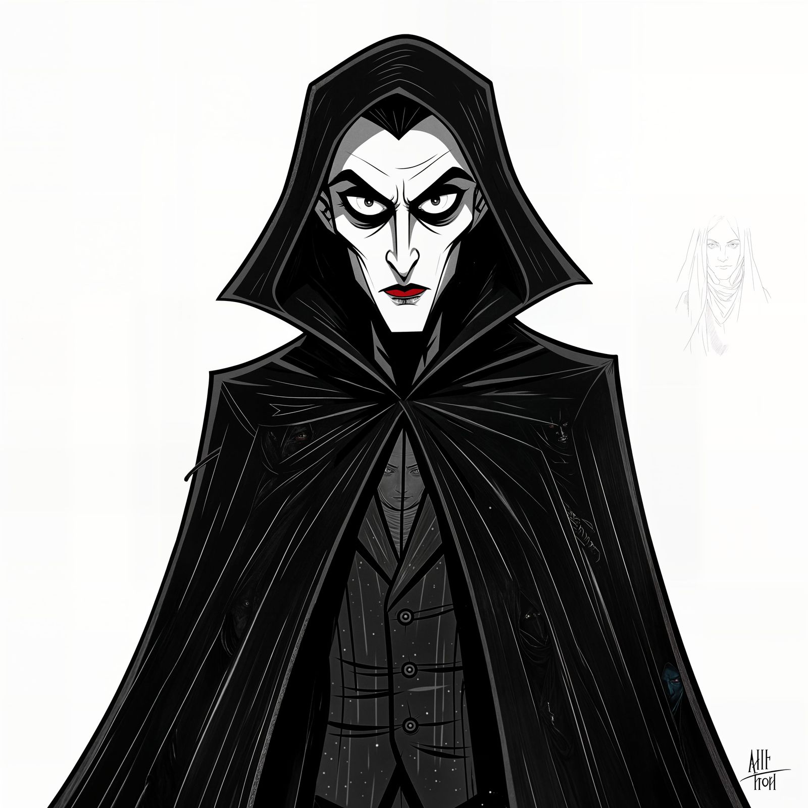 Vintage Cartoon Vampire with Hypnotic Eyes