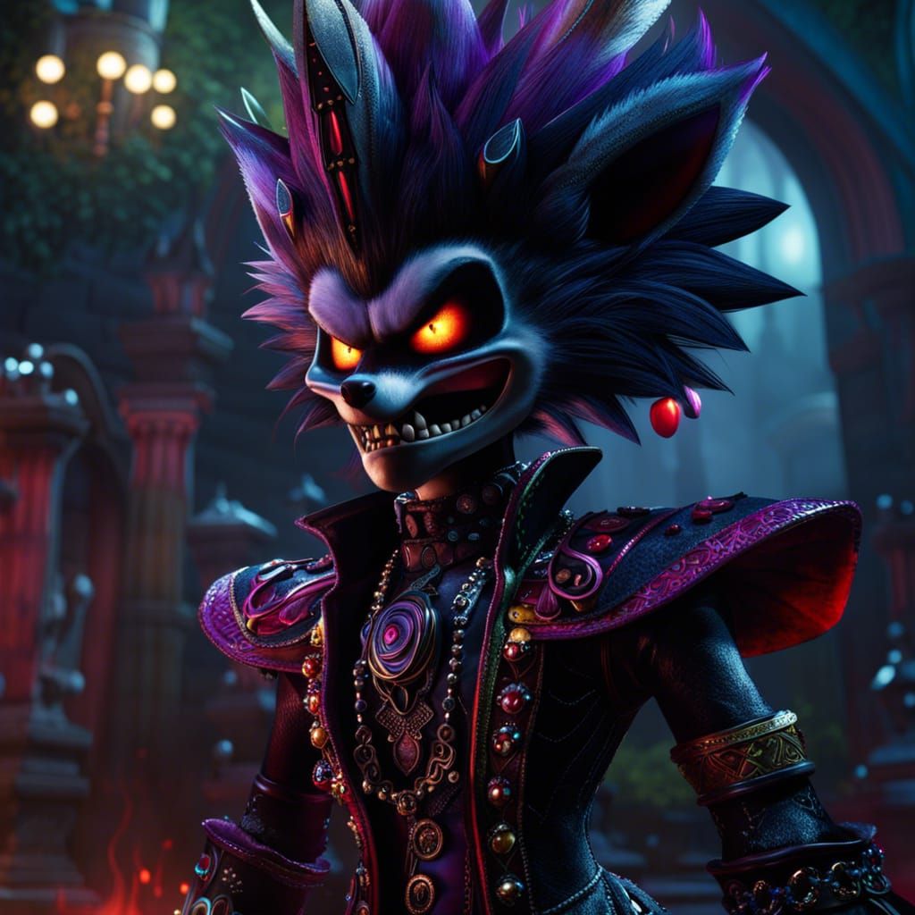 Shadow the Hedgehog in Rococo Gothic Style