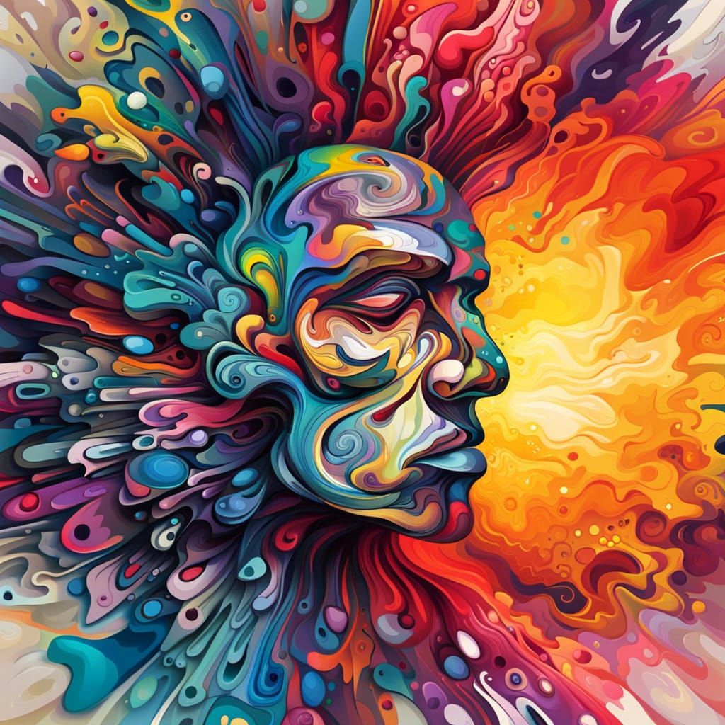 Drunk Man Kicking Door: Abstract Graffiti Art