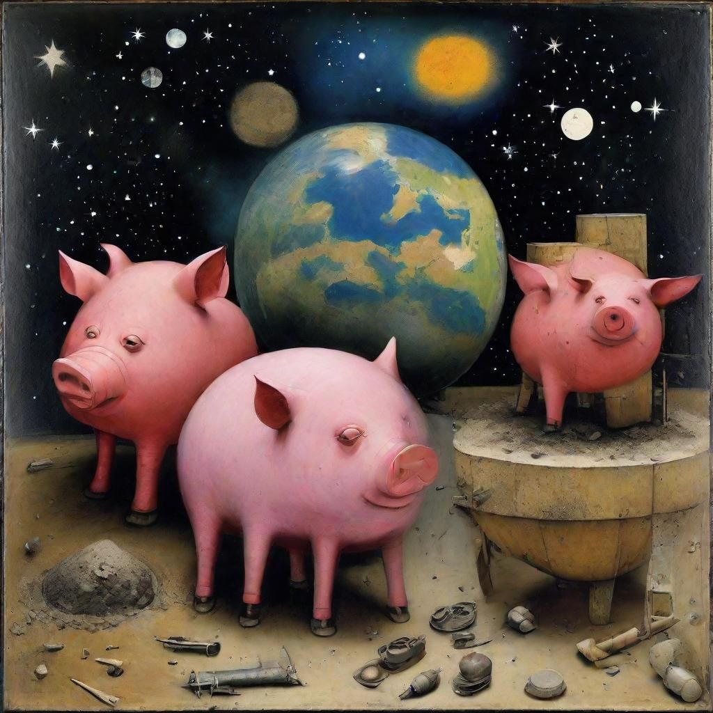 Pigs and Concrete Mixers in Space, Artistic Mashup