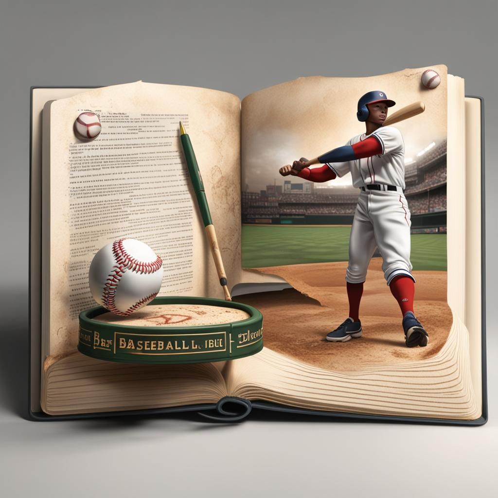 Hyperrealistic Baseball Book with 3D Boot Figure