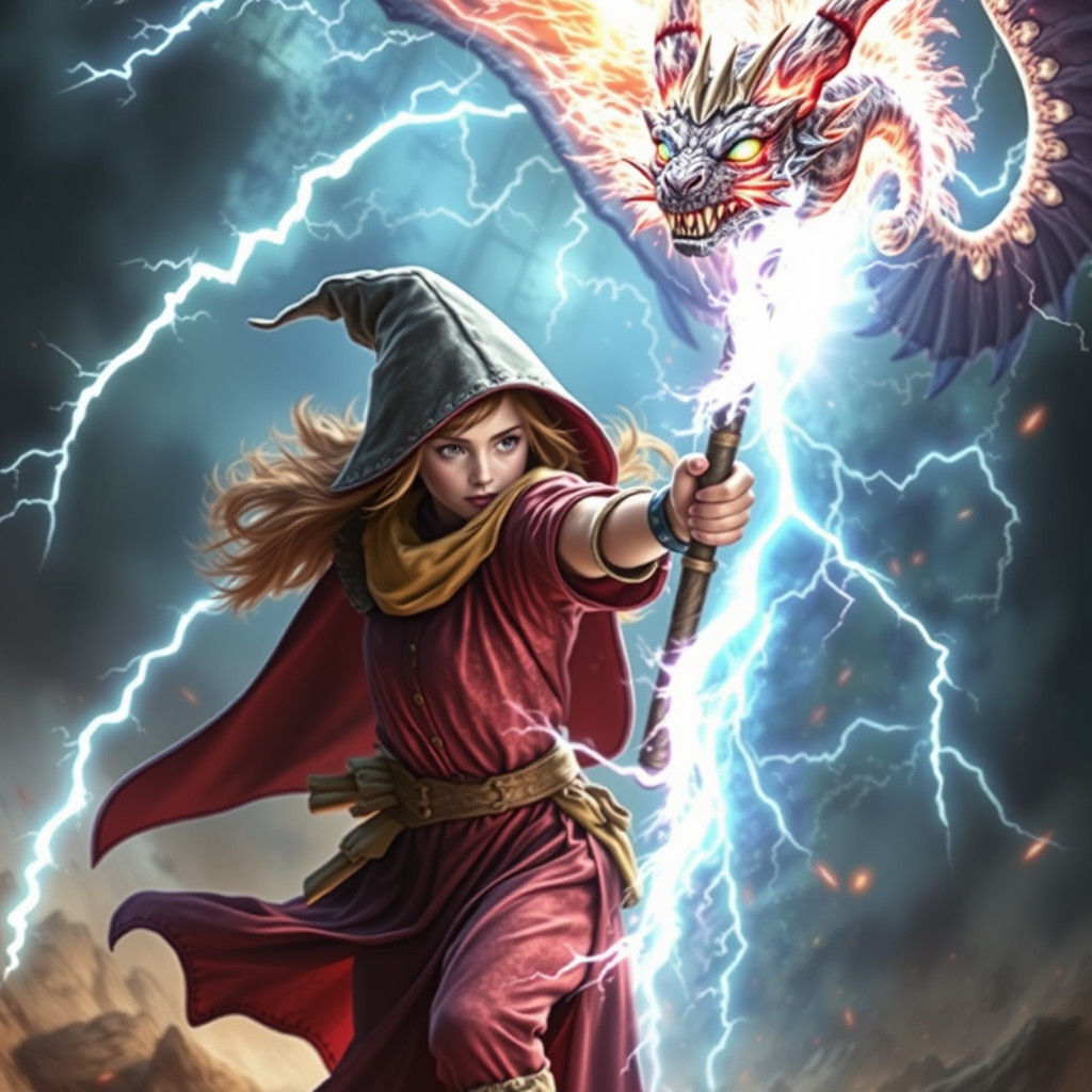 Sorceress's Elemental Blast Against Wyvern