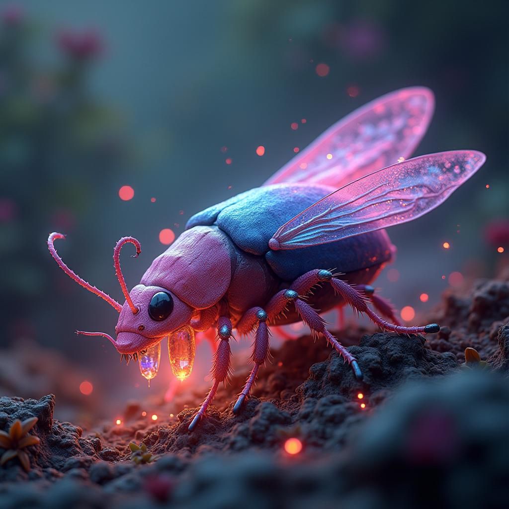 Magical Potion Pill Bugs in Hyperrealistic Fantasy Art