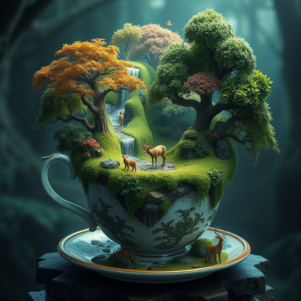 Enchanted Forest Thriving in Teacup