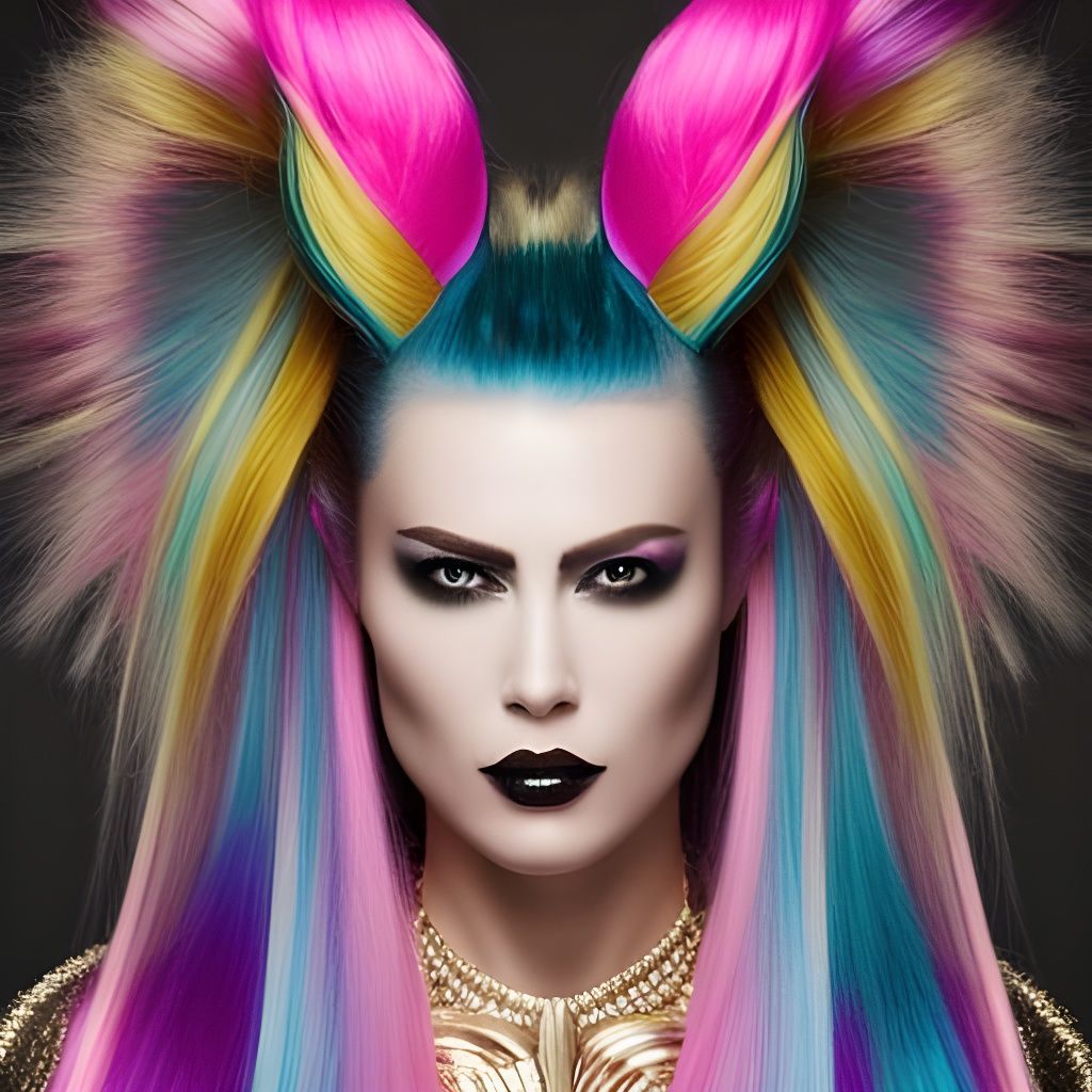 Electrocuted Woman with Pink Ribbons, Giger Inspired