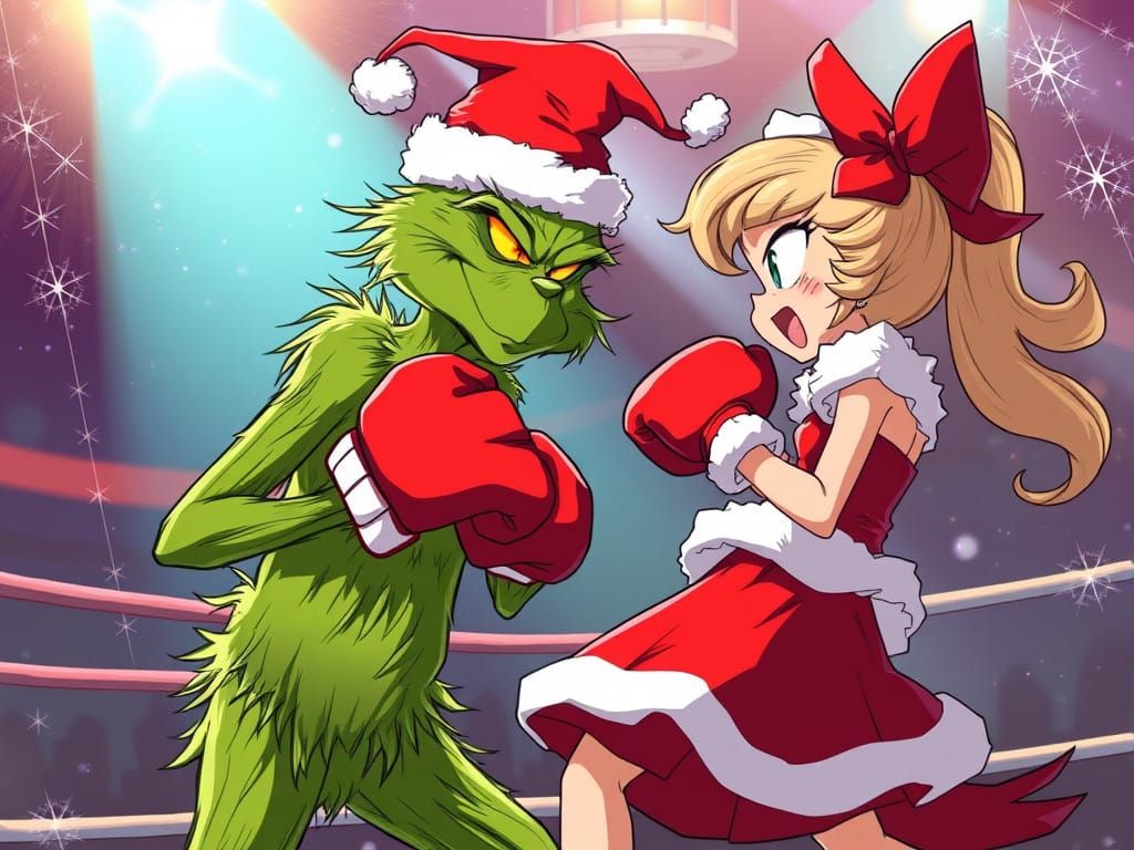 Grinch Engages in High-Flying Boxing Match Against Cindy Lou...