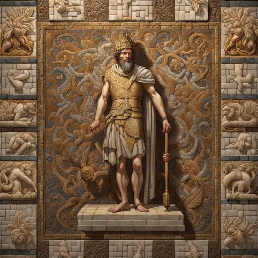 Numidian Mosaic of King Micipsa in Toga