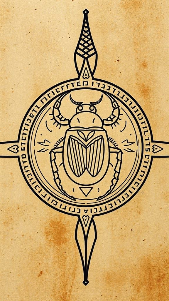 Stippled Scarab Sigil on Mobius Strip Portal