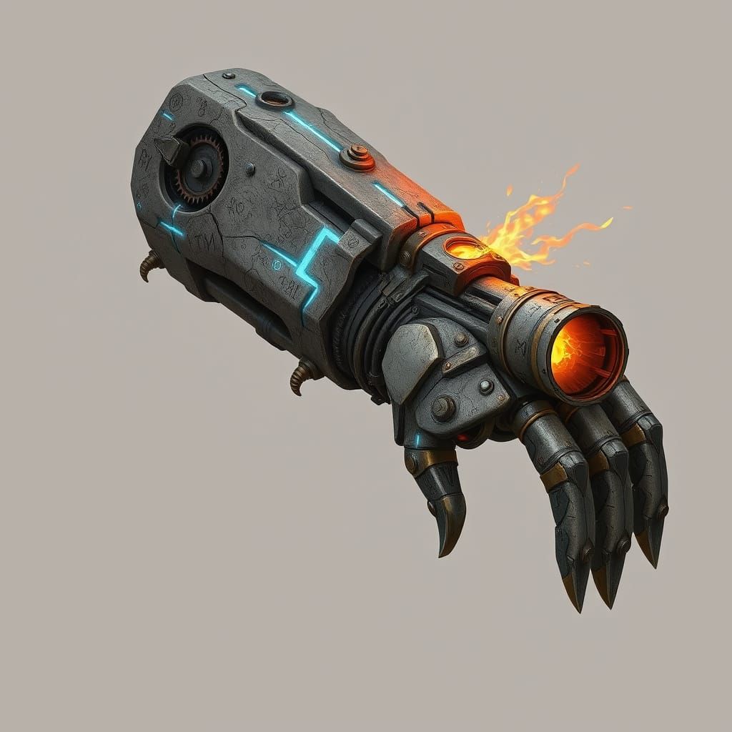 Ancient Steampunk Mechanical Arm Exudes Mystical Power