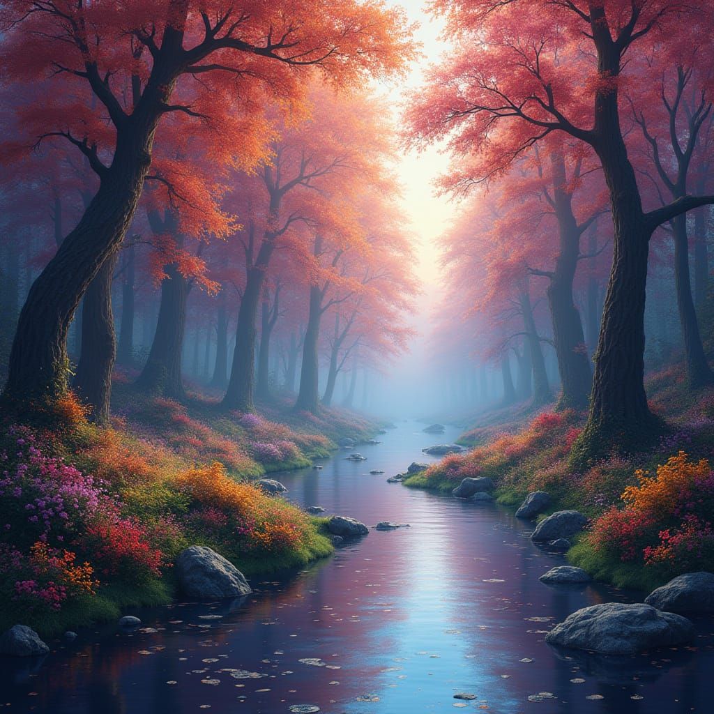 Vibrant Digital Landscape in Contemporary Style