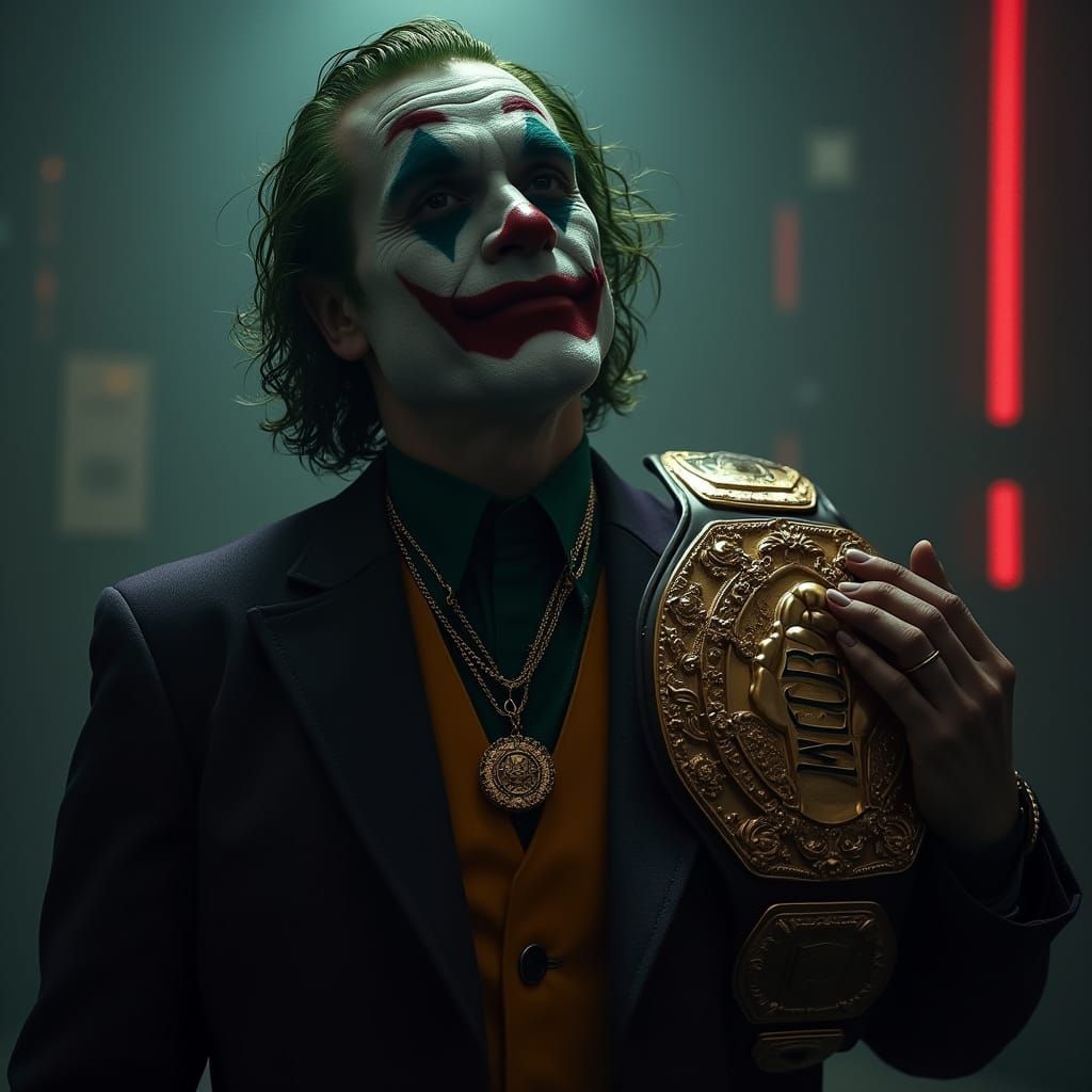 Joker as Heavyweight Champion in Cinematic Style