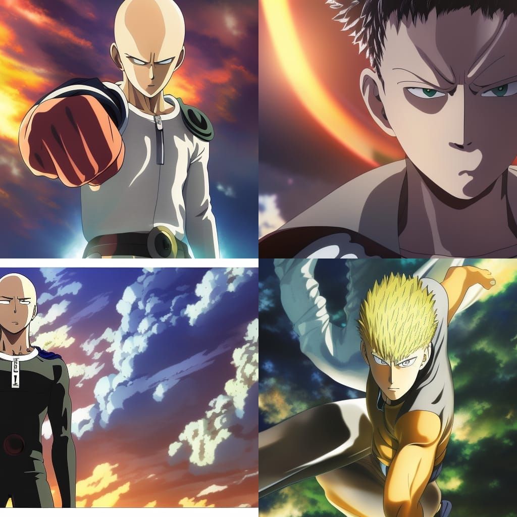 One Punch Man in Studio Ghibli Anime Style