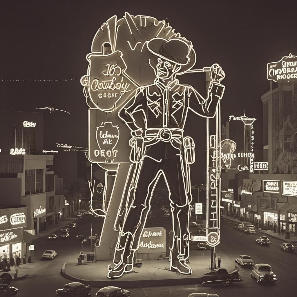 Vintage Neon: Vegas Vic Cowboy Sign, Las Vegas