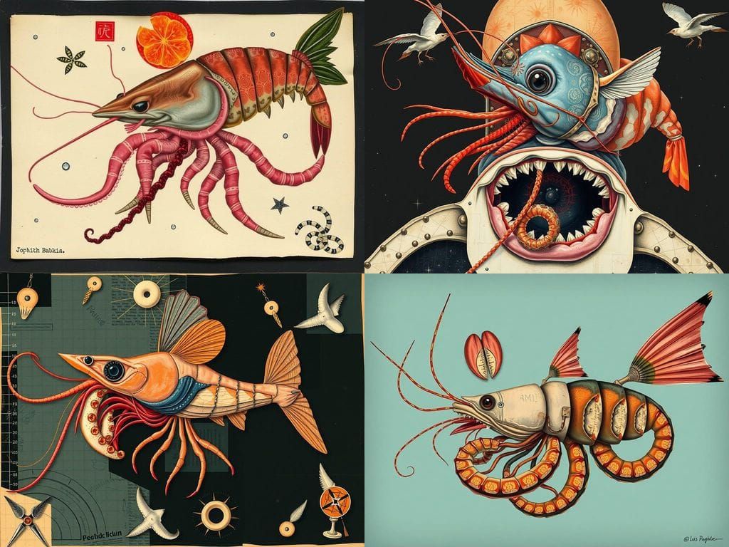 Dada-Inspired Hybrid Creature in Intricate Collage