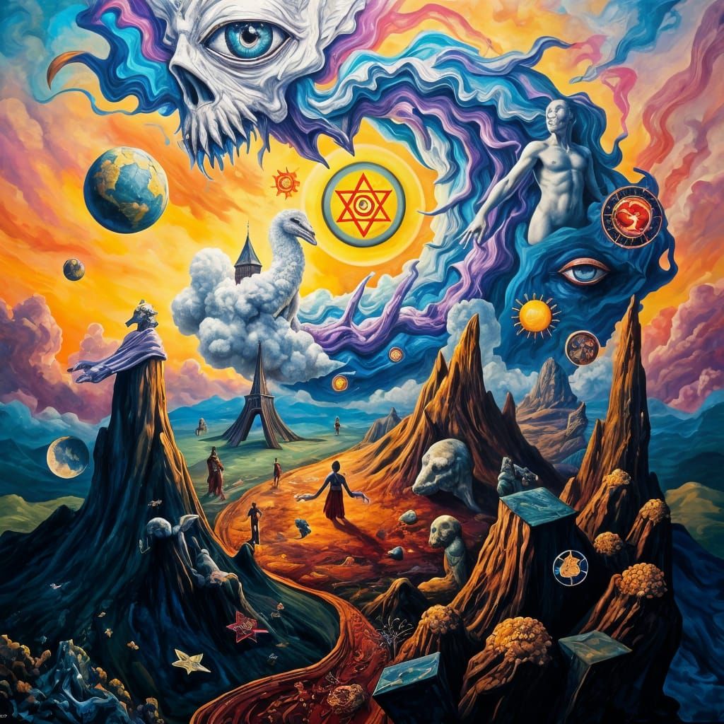 Vibrant Kaleidoscope of Mystical Iconography