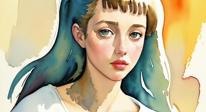 Girl in Gouache Style Impressionist Masterpiece