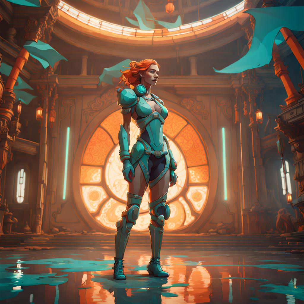 Detailed Female Android Concept Art in 8K Resolution