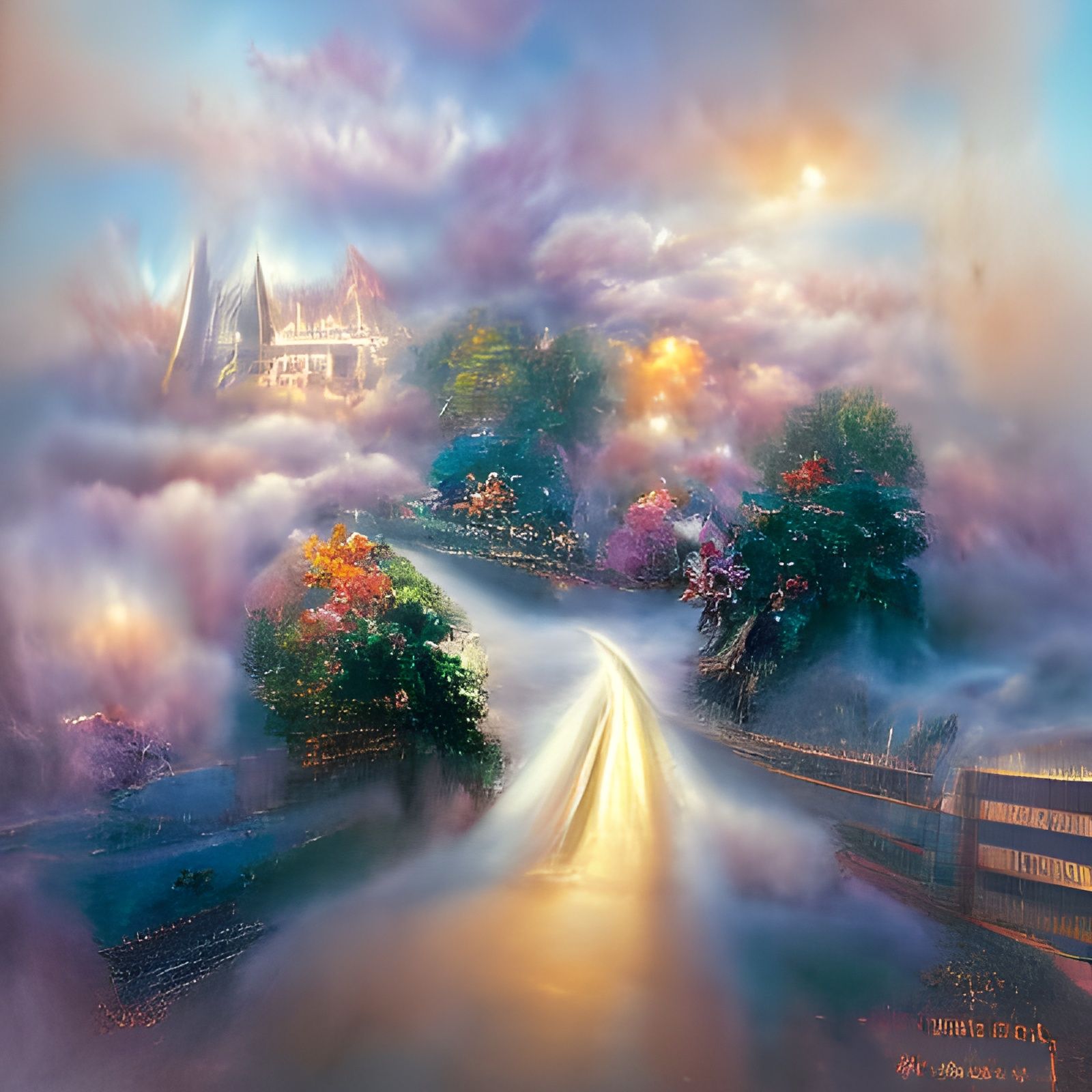 Ethereal Fantasy Landscape in Hyperdetailed Mist