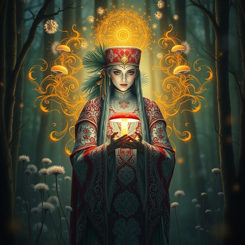 Surreal Shamanic Landscape in Cosmic Style