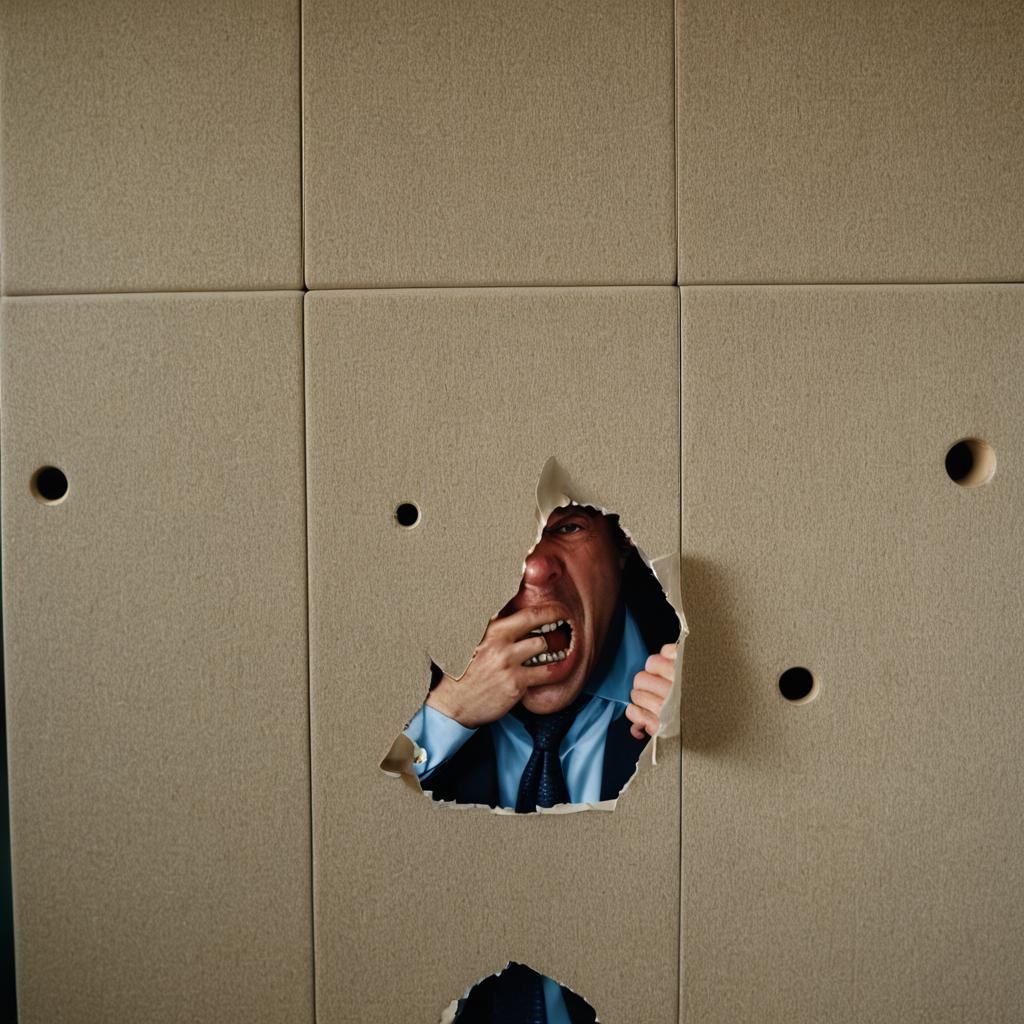 Business Person Reacts to Extreme Subwoofer Noise