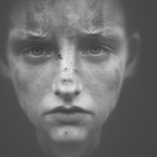 Dramatic Portrait in Gritty Street Photography Style